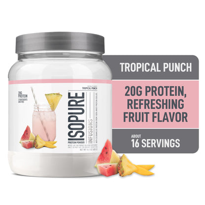 , Infusions 100% Whey Protein Isolate, Tropical Punch,16 Servings